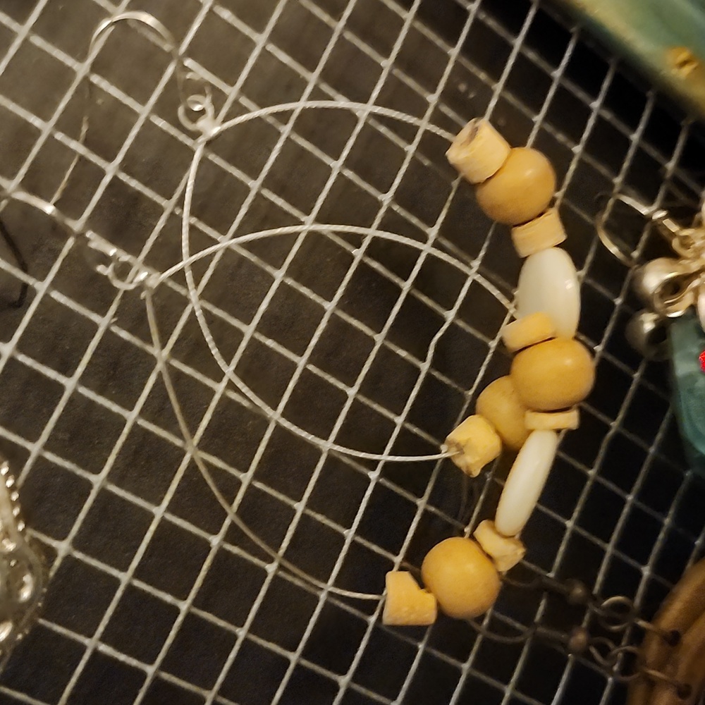 Wire and bead earrings